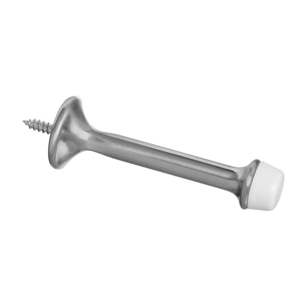 National Hardware 3 in. L Zinc Satin Nickel Silver Rigid Door Stop Mounts to wall 1 in. N325-464 - main